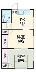 コーポサトー 2階2DKの間取り