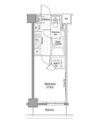 東京メトロ丸ノ内線 新宿三丁目駅 徒歩7分の賃貸マンション 3階1Kの間取り