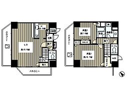 トレステージ目黒 17階2LDKの間取り