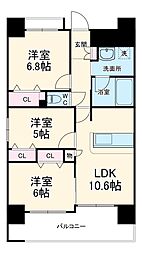 阪神本線 野田駅 徒歩10分の賃貸マンション 7階3LDKの間取り