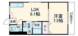 雁道ビル 4階1LDKの間取り