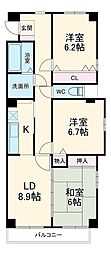 モナティス野並 3LDKの間取図画像