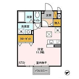 京成松戸線 松戸新田駅 徒歩6分の賃貸アパート 1階ワンルームの間取り