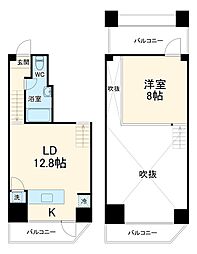 Osaka Metro堺筋線 扇町駅 徒歩5分の賃貸マンション 7階1LDKの間取り
