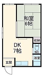 Osaka Metro四つ橋線 肥後橋駅 徒歩1分の賃貸マンション 5階1DKの間取り