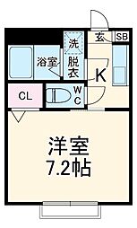 モリハイツ 1階1Kの間取り