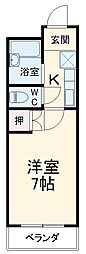 サンライズパレス 1Kの間取図画像