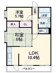 第1泉ビル 2LDKの間取図画像