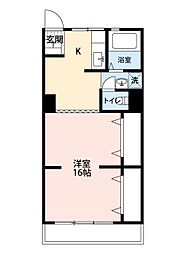 JR常磐線 松戸駅 徒歩8分の賃貸マンション 4階1DKの間取り