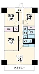 サンファースト京橋 3LDKの間取図画像