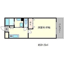 メディナ烏丸御池 8階1Kの間取り