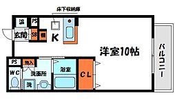 サンピカA 4階ワンルームの間取り