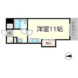 ソレアード西大路五条 5階ワンルームの間取り