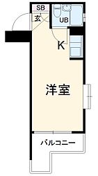 メゾン・ド・ゼファー 201 2階ワンルームの間取り