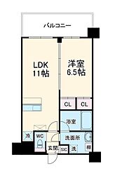 おおさか東線 城北公園通駅 徒歩3分の賃貸マンション 9階1LDKの間取り