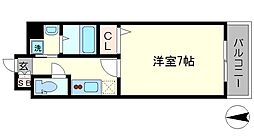 GREEN FOREST丹波口 4階1Kの間取り