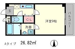 エテルノポッソ 1階1Kの間取り