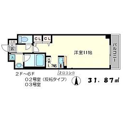 RESIDIA御所東 1Kの間取図画像