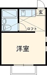 アークエステート18 2階1Kの間取り