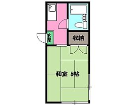 JR中央線 西八王子駅 徒歩7分の賃貸アパート 1階1Kの間取り