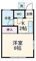 第一松風荘 1階1Kの間取り