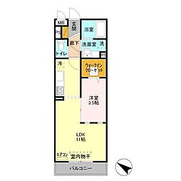 つくばエクスプレス 南流山駅 徒歩4分の賃貸アパート 1階1LDKの間取り