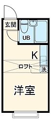 ベルピア北松戸第2 1階1Kの間取り