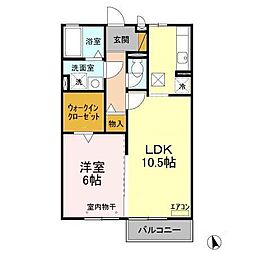 リヴェールＡＯＫＩ 1階1LDKの間取り
