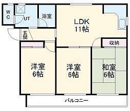 名古屋市営名城線 茶屋ヶ坂駅 徒歩6分の賃貸マンション 3階3LDKの間取り