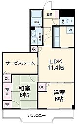 リラティヴ北浦和 4階2SLDKの間取り