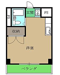 日吉ビル 2階ワンルームの間取り