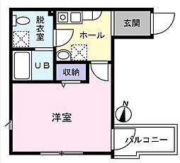 ハウズライフ厚木六番館 1Kの間取図画像