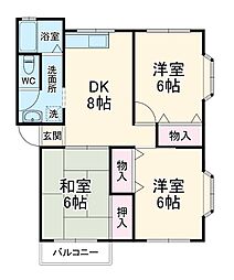 JR常磐線 馬橋駅 徒歩4分の賃貸アパート 1階3DKの間取り
