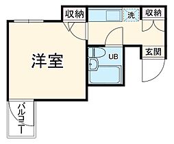 ベルトピア松戸第7 2階1Kの間取り