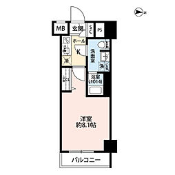 プレール・ドゥーク本所吾妻橋V 3階1Kの間取り