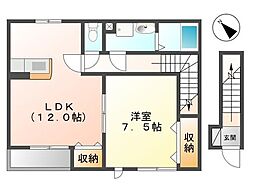 CLASSE表原 1LDKの間取図画像