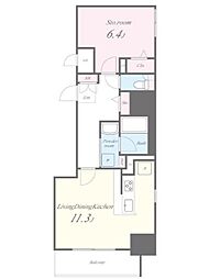 IE伏見 7階1LDKの間取り