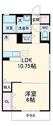 ディアベルジュ 1LDKの間取図画像