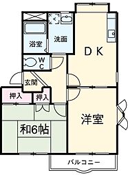 名古屋市営桜通線 相生山駅 徒歩18分の賃貸アパート 1階2DKの間取り