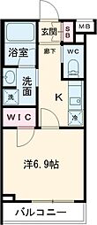 クレイシアＩＤＺ中馬込 3階1Kの間取り