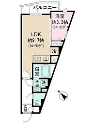 コンポジット南雪谷 1LDKの間取図画像