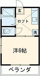 メゾン梶野 1階1Kの間取り
