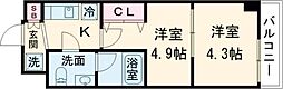 ラフィスタ亀有 5階2Kの間取り