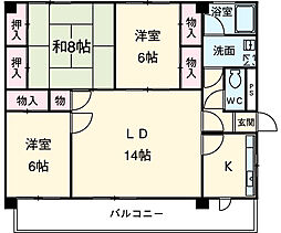 アレーテ・ハイツ 2階3LDKの間取り