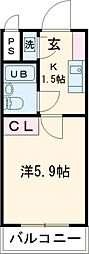 小田急小田原線 喜多見駅 徒歩2分の賃貸マンション 3階1Kの間取り
