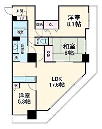 グラントーレ橋本 16階3LDKの間取り