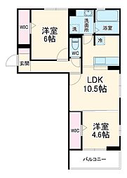 ノイハイマート 2LDKの間取図画像