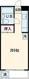 京王線 千歳烏山駅 徒歩14分の賃貸マンション 1階1Kの間取り