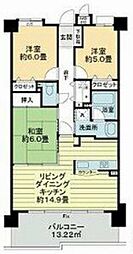 ライオンズマンション三好ヶ丘 7階3LDKの間取り