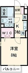 モナリエ平和台1 1Kの間取図画像